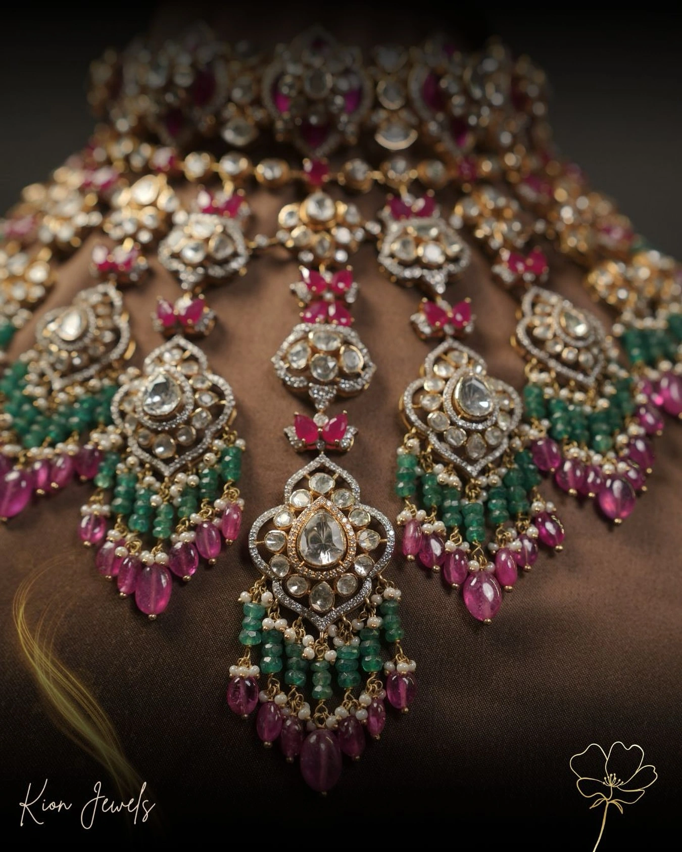 Premium quality materials - Authentic diamonds, 18K and 22K gold, and precious gemstones used in Kion Jewels' luxury jewelry collection